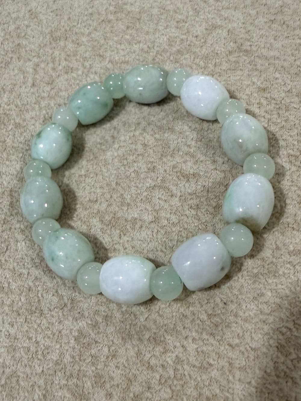 Jade Light Green Lulutong Beaded Stretch Bracelet - Women Jewelry